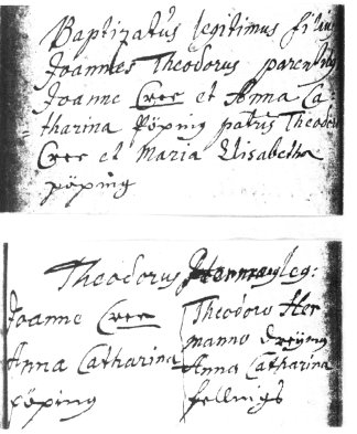 Taufeinträge Taufeinträge